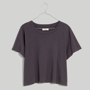 Madewell Softfade Cotton Boxy-Crop Tee Coal